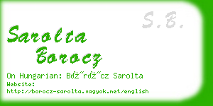 sarolta borocz business card